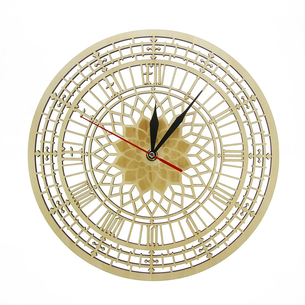 Halloween RETRO STYLE WOODEN BOX CLOCK WITH COMPASS SMALL TABLE TOP CLOCKS VINTA