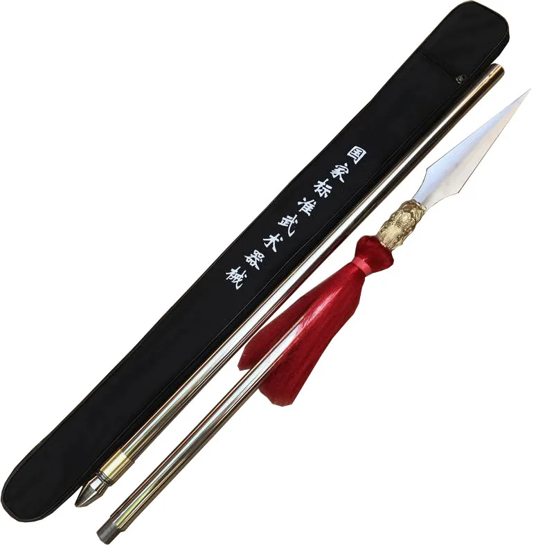 Wushu боевое традиционное копье кунг фу красное с кисточками|kung fu spear|kung fuspear tassel |