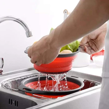 

Silicone Collapsible Colander,Space Saver Folding Strainer Colander Set,for Draining Pasta, Vegetable and Fruit,8 Pack