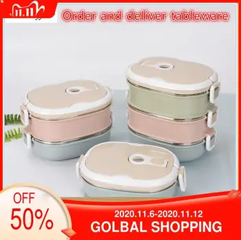 

Portable Lunch Box 304 Stainless Steel es for Kids Adults Bento Leakproof Thermos Food Container Caja De Almuerzo