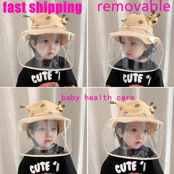 

Children's Face Shield Sun Hat Toddler Hat Girl Boy Sun Visor Removable Mask Fisherman Hat Newborn Baby Cap Motorcycle Face Mask