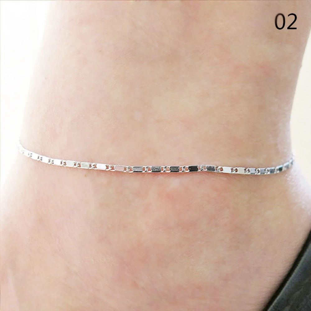 Tobillera de fina para hombre mujer, accesorio de estilo callejero, pulsera de de eslabones chapada oro y plata, regalo de joyería Simple|Tobilleras| - AliExpress