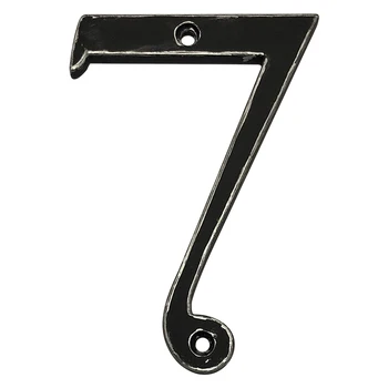 

House Number 101mm Black brushed silver edge Door Sign numer Outdoor Address Mailbox Numbers Modern home Apartment Signs#7
