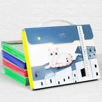 

Office File Folder Cartoon Expanding Wallet Document Organizer File Folder A4 Kawaii Style Four Types Available Large Capacity