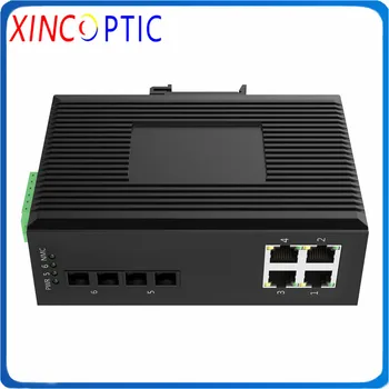 

4POE IEEE802.3af/at+2Single Fiber, SM 1310/1550nm, 20km, SC,Gigabit 2 + 4 Ports Unmanaged Industrial Fiber Optic Media Converter