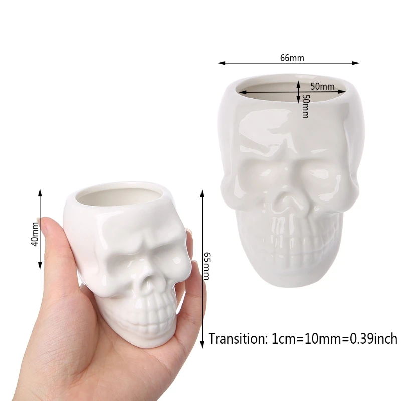 Креативный керамический цветочный горшок с черепом зеленый Растительный