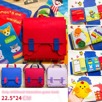

New DIY Quiet Book Kid's Early Education Book Bag 2 in 1 Felt Picture Book Mom Sewing Craft Kits Baby Toys My First Book