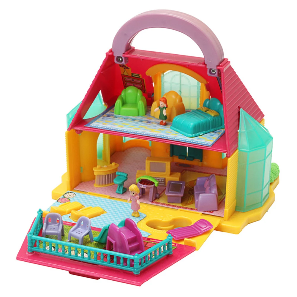 Вилла 2-этажный кукольный домик игрушки игровой домик игрушки DIY украшения съемная модель ручной микро-пейзаж домик для собственной сборки подарок