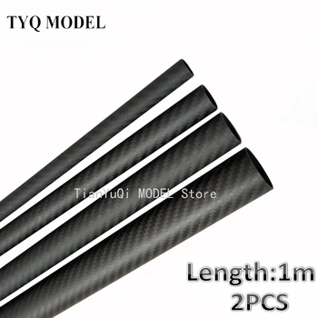 

2PCS Length 1000 mm carbon fiber tube high composite hardness material 3K Twill Matte for plant protection aircraft