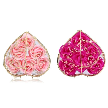 

12 Pcs Scented Rose Flower Petal Bath Body Soap Wedding Party Gift Home DIY Decoration (6 Pcs Rose & 6 Pcs Pink)