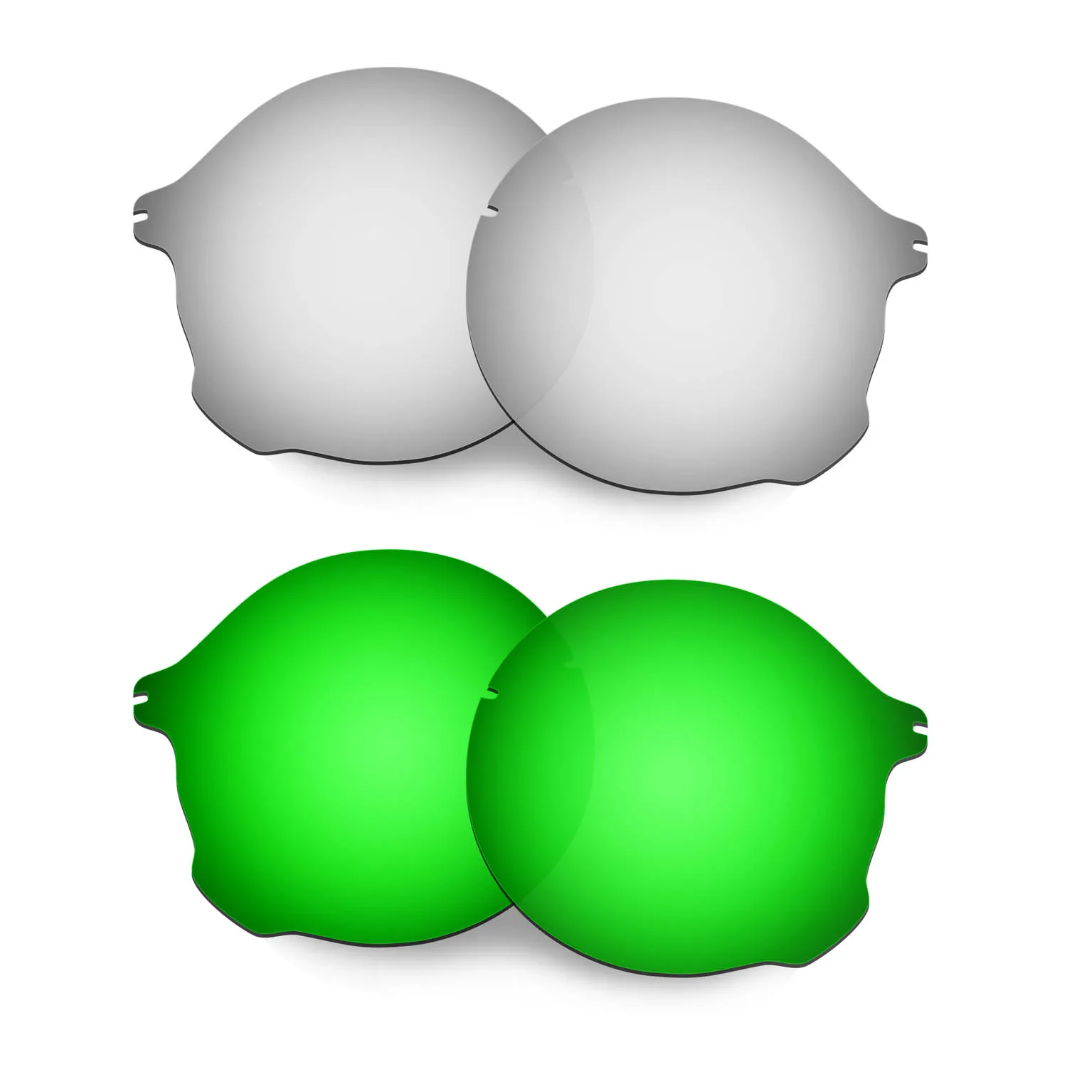 

HKUCO For Tailend Sunglasses Polarized Replacement Lenses 2 Pairs - Silver&Green