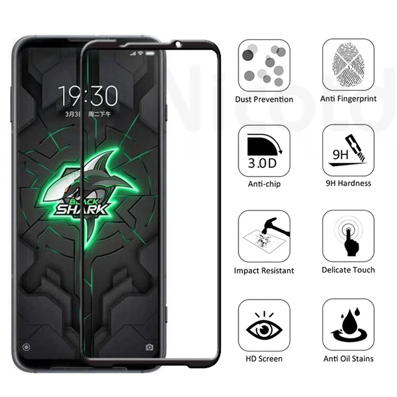 Закаленное стекло 9H с полным покрытием для Xiaomi Black Shark 3, 2, 1, Black Shark 3 Pro, 2 Pro, 3S, Helo