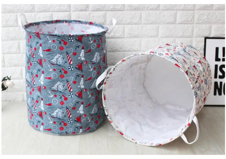 Snailhouse sailboat anchor Laundry Hamper folding waterproof Clothes Storage Baskets Home decoration barrel organizer bucket