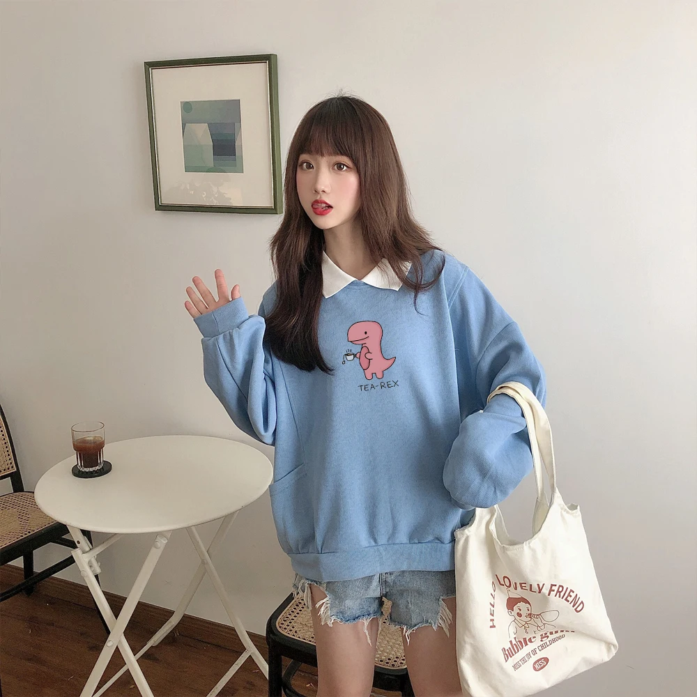 

Cute Hoodies for Teens Vintage Collared Sweatshirt Hoodies Women Hoodie Harajuku Students Sweatshirts for Teen Girls Streewear