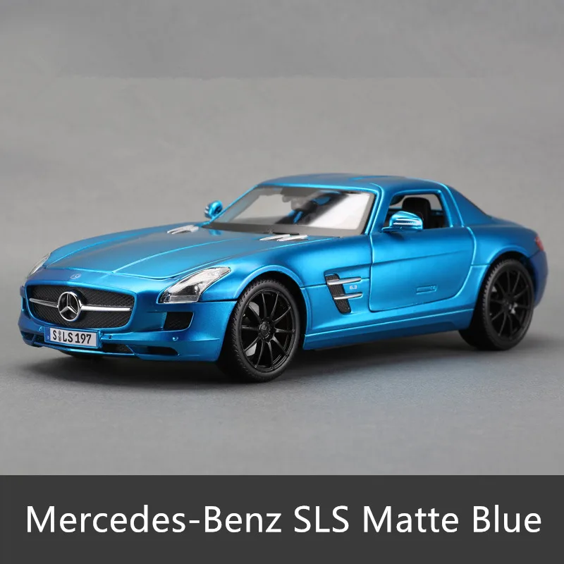 Maisto 1:18 Mercedes-Benz SLS AMG Модель автомобиля из черного сплава Модель автомобиля Моделирование Украшение автомобиля коллекция Подарочная игрушка Литье под давлением модель - Color: SLS