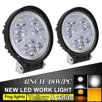 

2x Work Lights 48W Amber White Spot/Flood Fog for off-road ATV SUV trucks