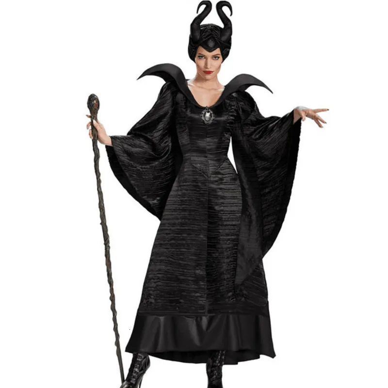 

Halloween Clothes & Accessories A Dead Sleep The Curse Dark Witch Clothing Horn Witch Dress Uniform Cosplay Costume Party Dress