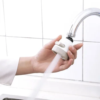 

360 Degree Water Bubbler Swivel Head Water Saving Nozzle Tap Adapter Kitchen Water Sprinkler Water Saving Device