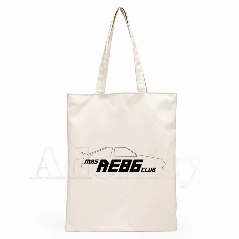 

Drift Japanese Anime AE86 Initial D Print Reusable Shopping Bag Women Canvas Tote Bags Printing Eco Bag Shopper Shoulder Bags