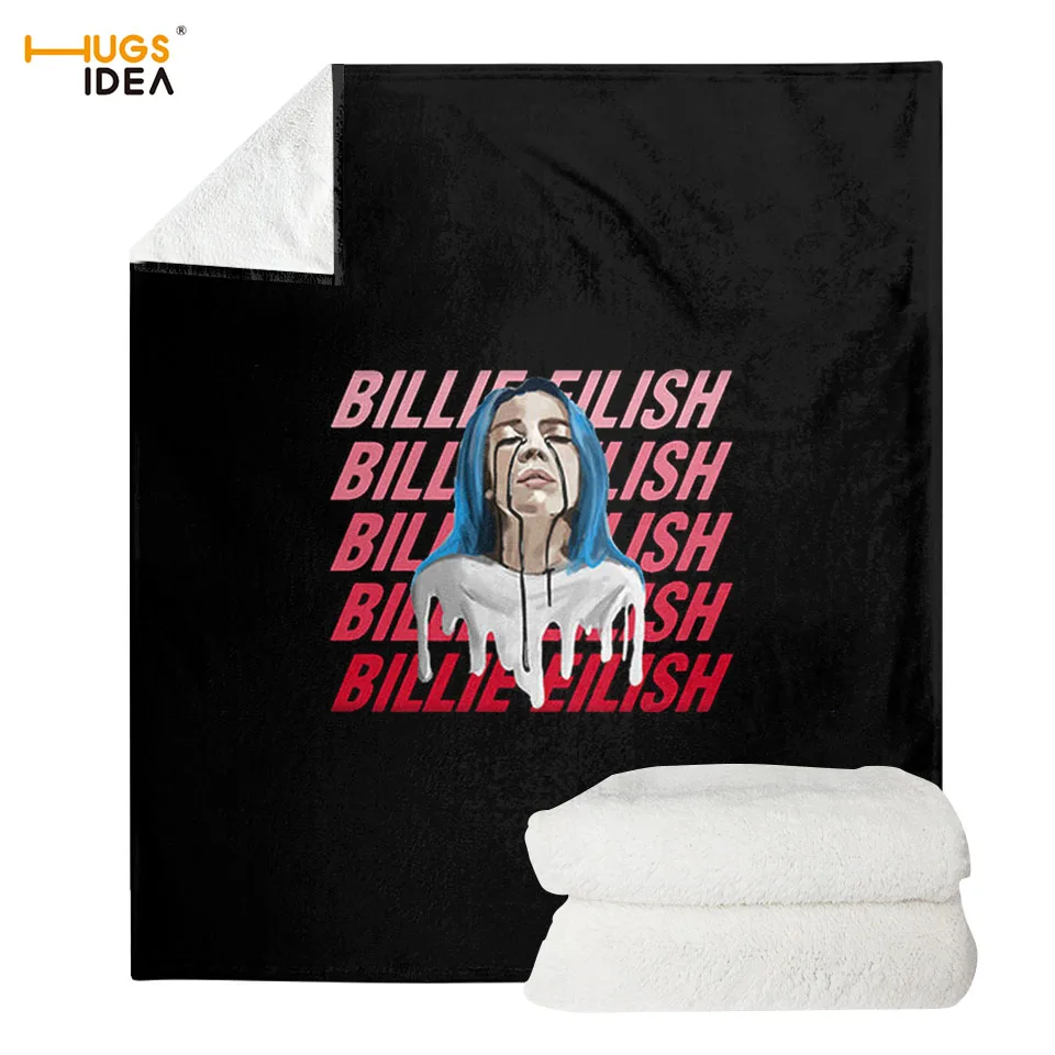 HUGSIDEA супер мягкое Фланелевое Флисовое одеяло Billie Eilish с принтом, одеяло для дивана, весеннее теплое полиэфирное одеяло - Цвет: HK810
