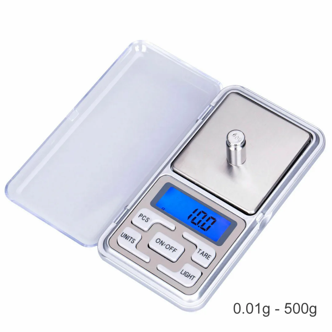0.01g - 500g 1 шт. карманные мини точные цифровые весы для взвешивания ювелирных изделий большой ЖК-дисплей четыре варианта Питание от батареи подсветка - Цвет: 0.01g - 500g