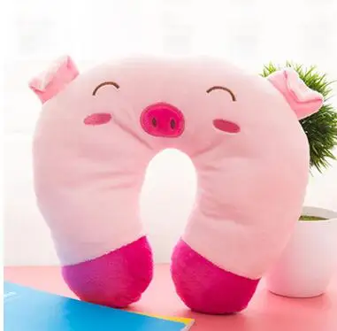 Pink Pig Детские Подушки Детские Multi-Животные Дизайн плюшевые супер мягкий детский подголовник дети Подушки Детские Средства ухода за кожей шеи протектор путешествия Игрушечные лошадки для От 0 до 4 лет YYT101 - Цвет: Pink Pig