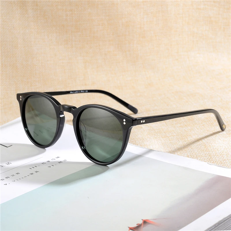 Black VS Green Унисекс, Ретро стиль, бренд солнцезащитных очков Oculos De Sol овальные круглые O Малли солнцезащитные очки OV5183 солнцезащитные очки с оправой, Очки О 'солнцезащитные очки - Цвет линз: Black VS Green