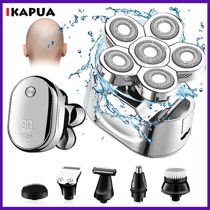 6 Blade Powerful Digital Display Electric Shaver Hair Trimmer Beard Razor Wet Dry Facial Body Balds Shaving Machine Kit | Бытовая