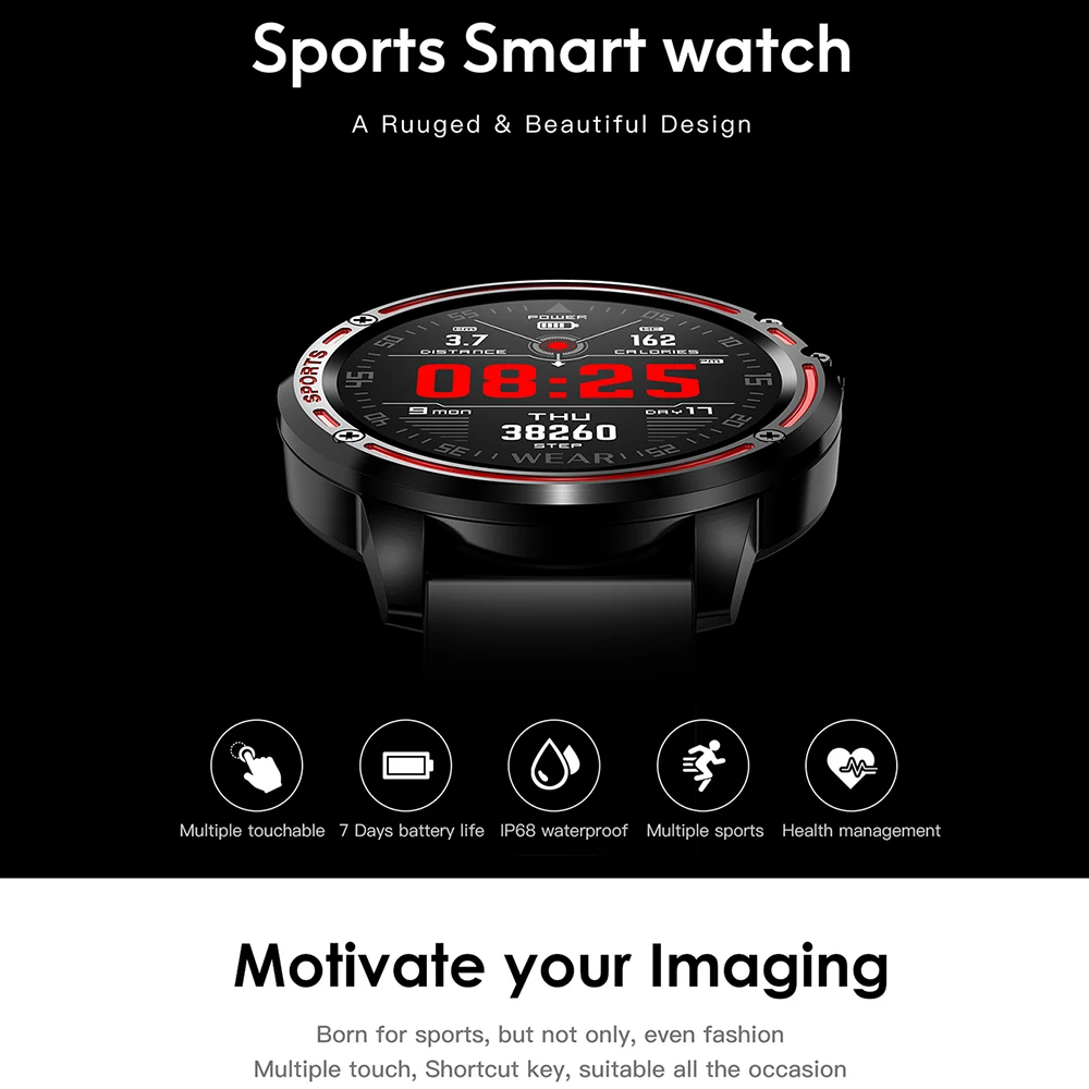 L8 Smart Watch Men Waterproof Smartwatch With ECG PPG Blood Pressure Heart Rate Sports Fitness Watches Round Smart Watch