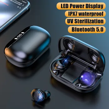 

Tws Bluetooth 5.0 Earphone Wireless Headphone Sports Button Control Earbuds Sterilization LED Power Display Headsets Headphones