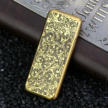 

Flower carving gas lighter Inflatable Fashion cigarette Metal lighters Windproof smoking Grinding Wheel Lighter Outdoor Tools