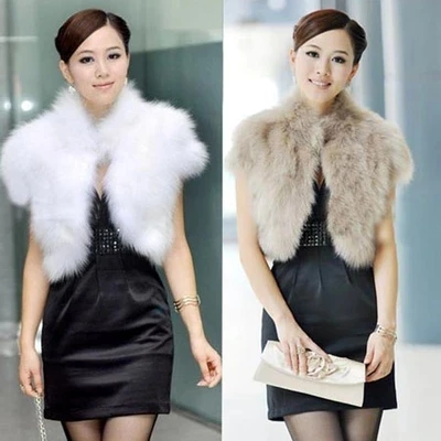 Artificial Women's Winter Fox Faux Fur Coat Short furry vest Femme Jackets Vest Furry Vests Fake Gilet ZM42 | Женская одежда