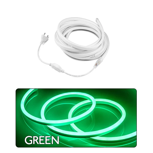 Green EeeToo гибкий светодиодный ночной Светильник неон полосы светильник s 220V SMD2835 120 светодиодный/M Фея светильник ing с Мощность Plug ночника полосы светодиодный - Испускаемый цвет: Green