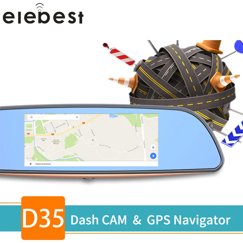 Elebest видеокамера на ОС андроид для автомобиля зеркало FHD 1080P авто видеорегистратор gps навигатор видео регистратор камера заднего вида удаленный монитор