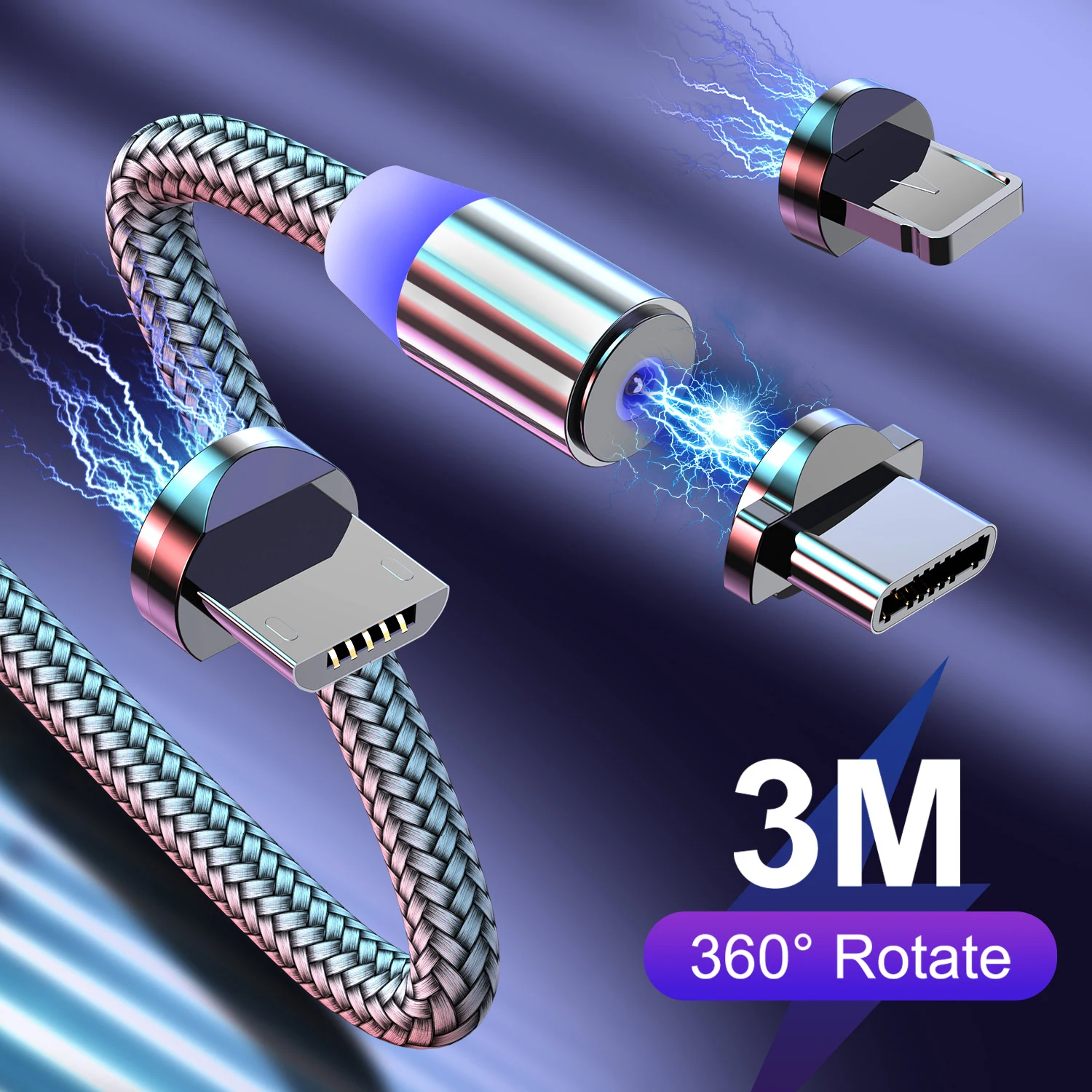 Магнитный usb кабель для iPhone быстрой зарядки Type C магнитное зарядное устройство Micro