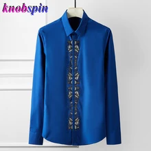 Брендовая рубашка с бисером для мужчин, тонкая одежда, мужская рубашка с длинными рукавами, высокое качество, однотонные рубашки для мужчин, большие размеры