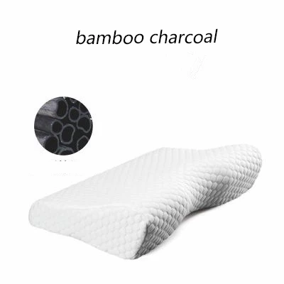 white bamboo charco Бабочка-образная подушка для сна медленный отскок пены памяти магниты защищают подушки для здоровья шейного отдела позвоночника подушка для тела - Цвет: white bamboo charco