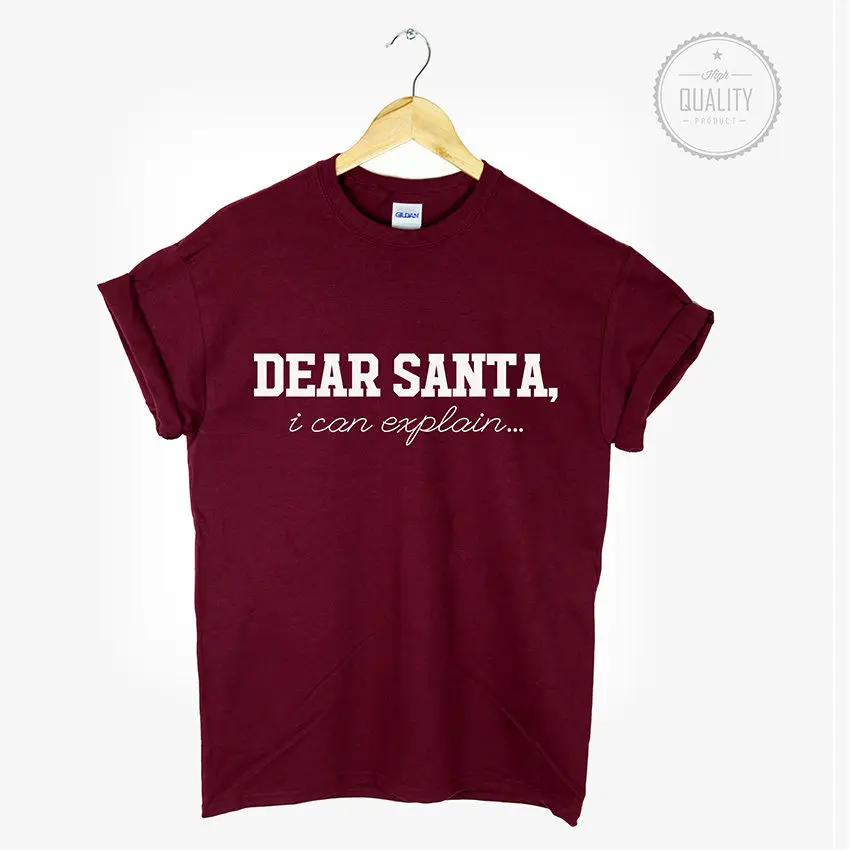 Женская футболка с надписью Dear Santa | одежда