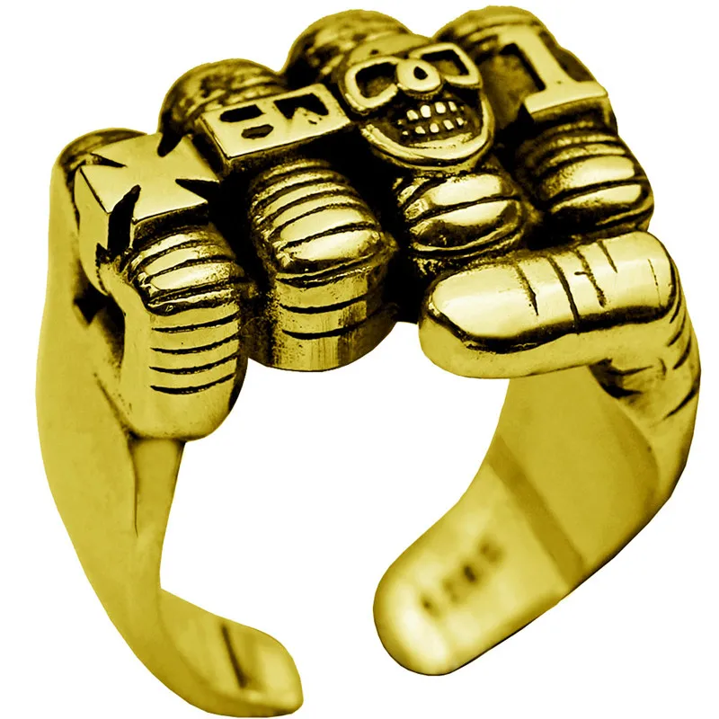 Mens Fashion Punk Rock 316L Stainless Steel Biker Skull Fist Ring Gothic Cross classic ring | Украшения и аксессуары