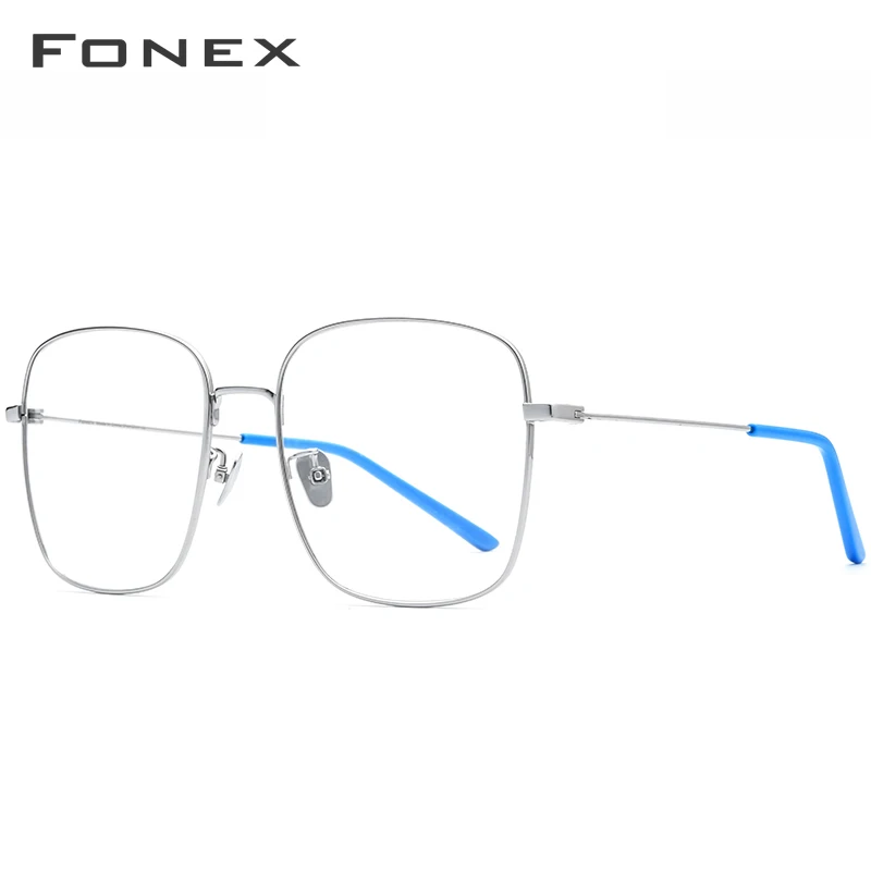 

FONEX Pure Titanium Glasses Women Oversize Myopia Optical Prescription Eyeglasses Frame Men Big Square Ultralight Eyewear 8520