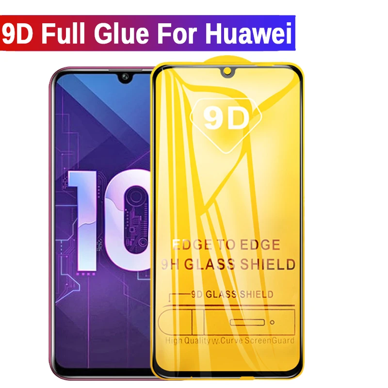 

200 Pcs 9D Full glue tempered glass For Huawei Honor 20i 10i 9X 8X Max Y5 Y6 Y7 Pro Y9 P Smart 2019 screen protector Glass Film
