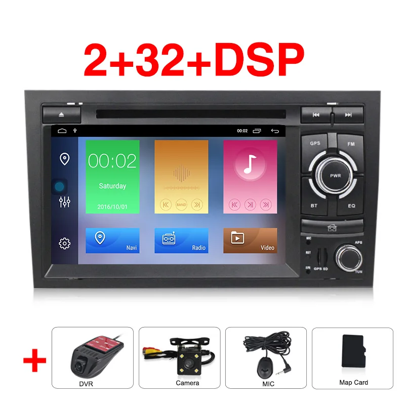 Android9 RDS DSP 32G rom 2G ram 2din автомобильный мультимедийный плеер для Audi A4 B6 B7 S4 B7 B6 RS4 B7 SEAT Exeo автомобильный dvd-плеер радио - Цвет: add camera DVR