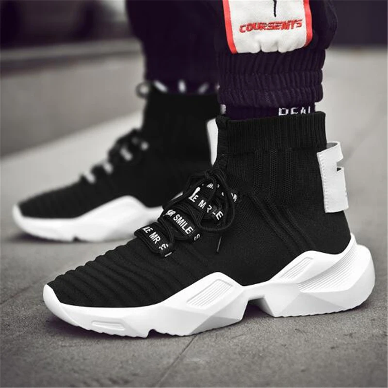 

2019 autumn and winter men and women new high to help socks shoes wild tide shoes couple casual running sports increased shoes