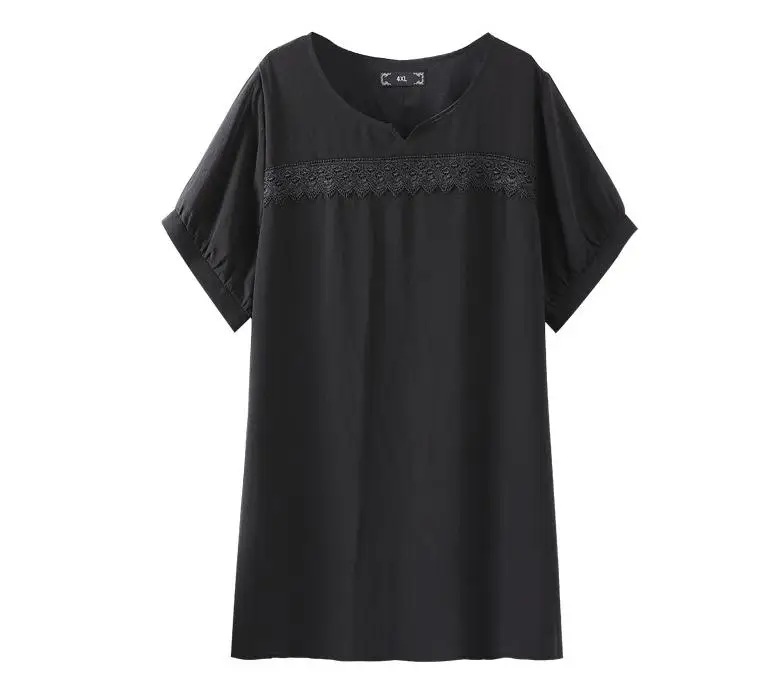 manga curta camisetas femme preto chiffon e