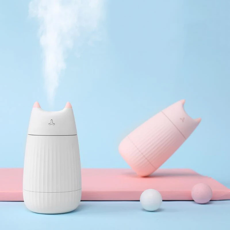 

200ml Cartoon Cat USB Humidifier Ultrasonic Humidifiers Car Mist Maker with LED Night Lamps Mini Office Air Purifier