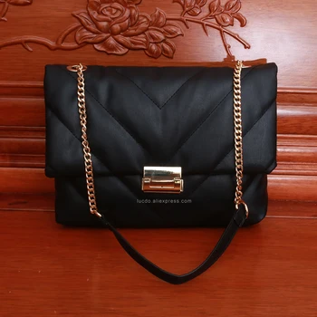 

Fashion Designer Chain Shoulder Messenger Crossbody for Women 2020 New V Pattern Diamond Lattice Elegant Solid Leather Handbags