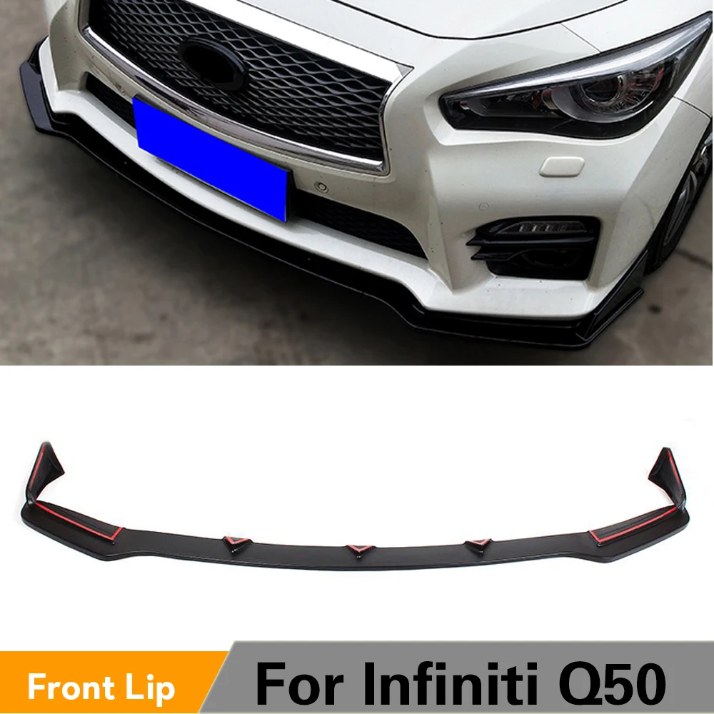 Спойлер для переднего бампера infiniti Q50 Sport Sedan 4 Door Only 2014-2017 стильный матовый черный |