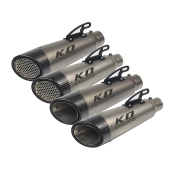 51/60mm Universal Motorcycle Exhaust Vent Pipe Without Silencer Stainless Steel Carbon Fiber 380mm Modified For ATV Street Bike