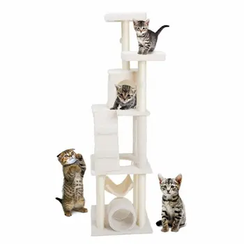 

69" Cat Tree Tower Condo Furniture Kitty Bed Pet Play House Scratching Tower