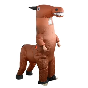 

Adult Long-necked Horse Inflatable Costume Women Men Animals Cartoon Halloween Cosplay Inflated Garment Christmas Carnival Party